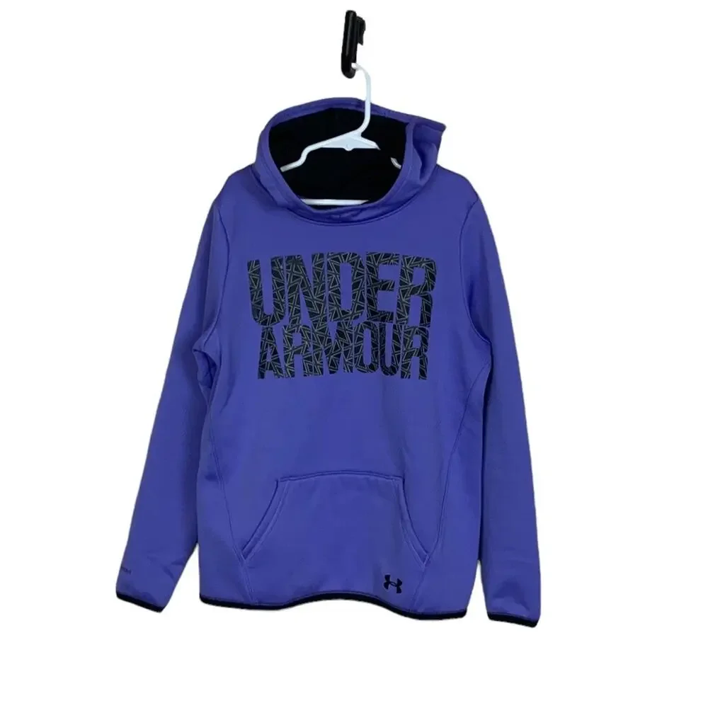 Under Armour Long Sleeve Hooded Pullover Purple Size Medium Youth